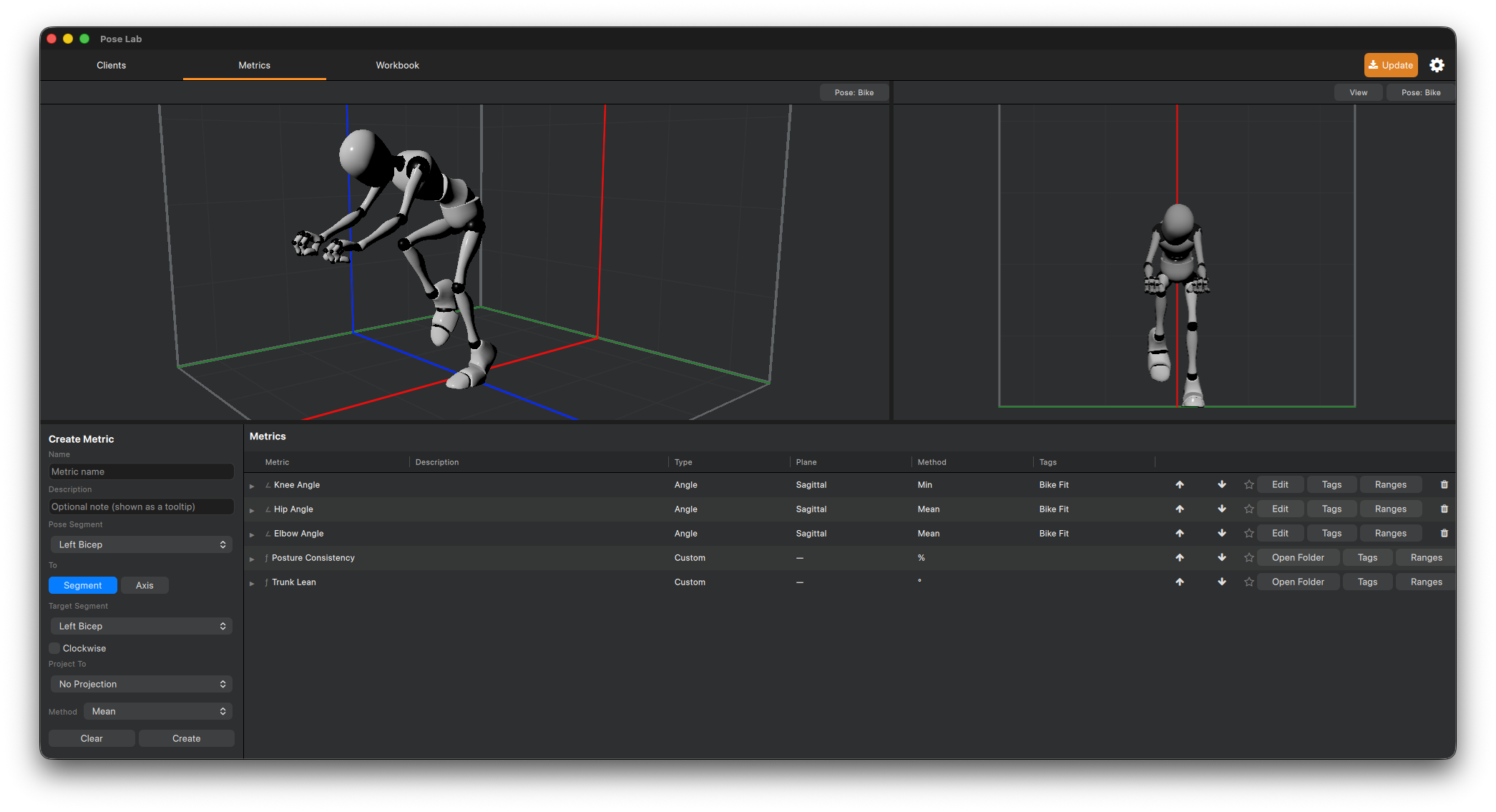 Metrics Screen